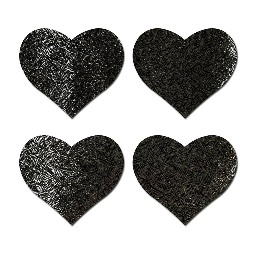 Pastease Petite Hearts 4pc - Black