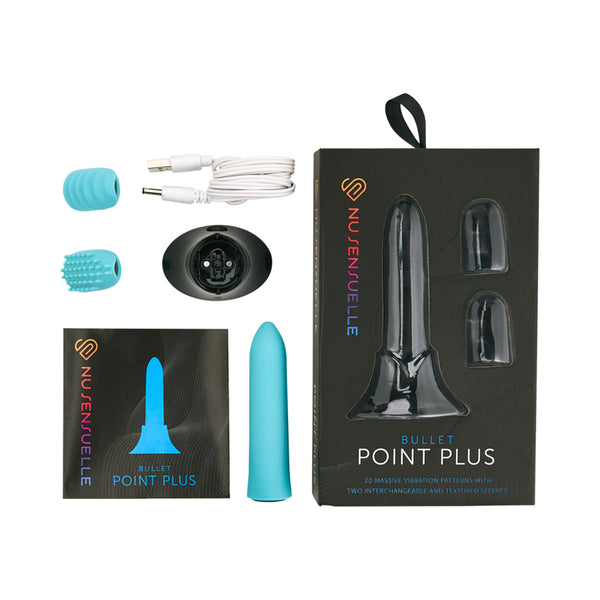 Nu Sensuelle Point Plus 20 Function Bullet with Sleeves - Tiffany Blue
