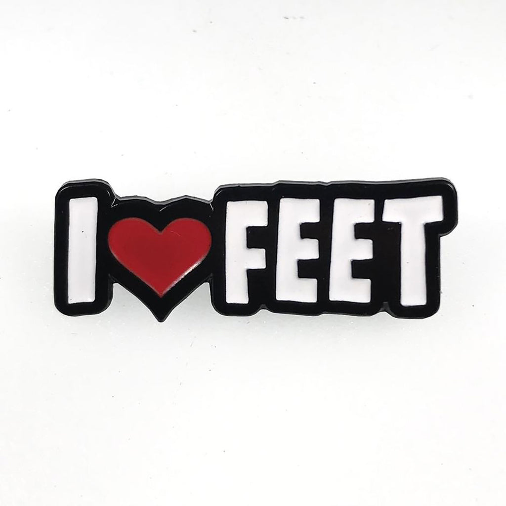 Geeky &amp; Kinky I Love (Heart) Feet Pin