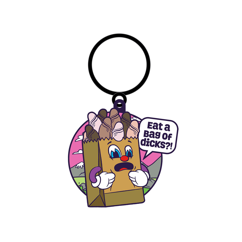 Wood Rocket Fuck Buddies Bag of Dicks Keychain