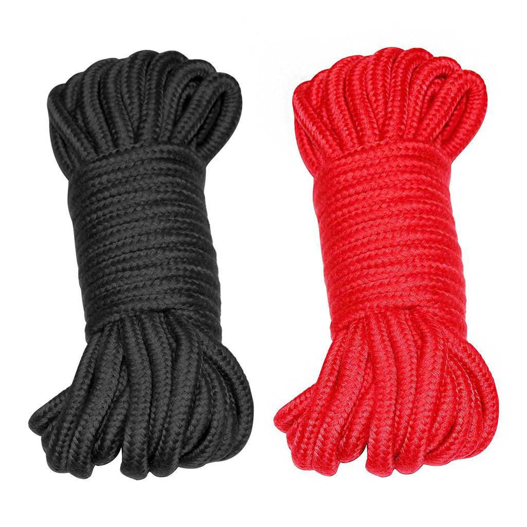 Shibari Soft Bondage Rope 2pk - Black &amp; Red
