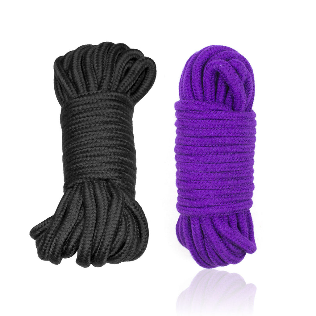 Shibari Soft Bondage Rope 2pk - Black &amp; Purple