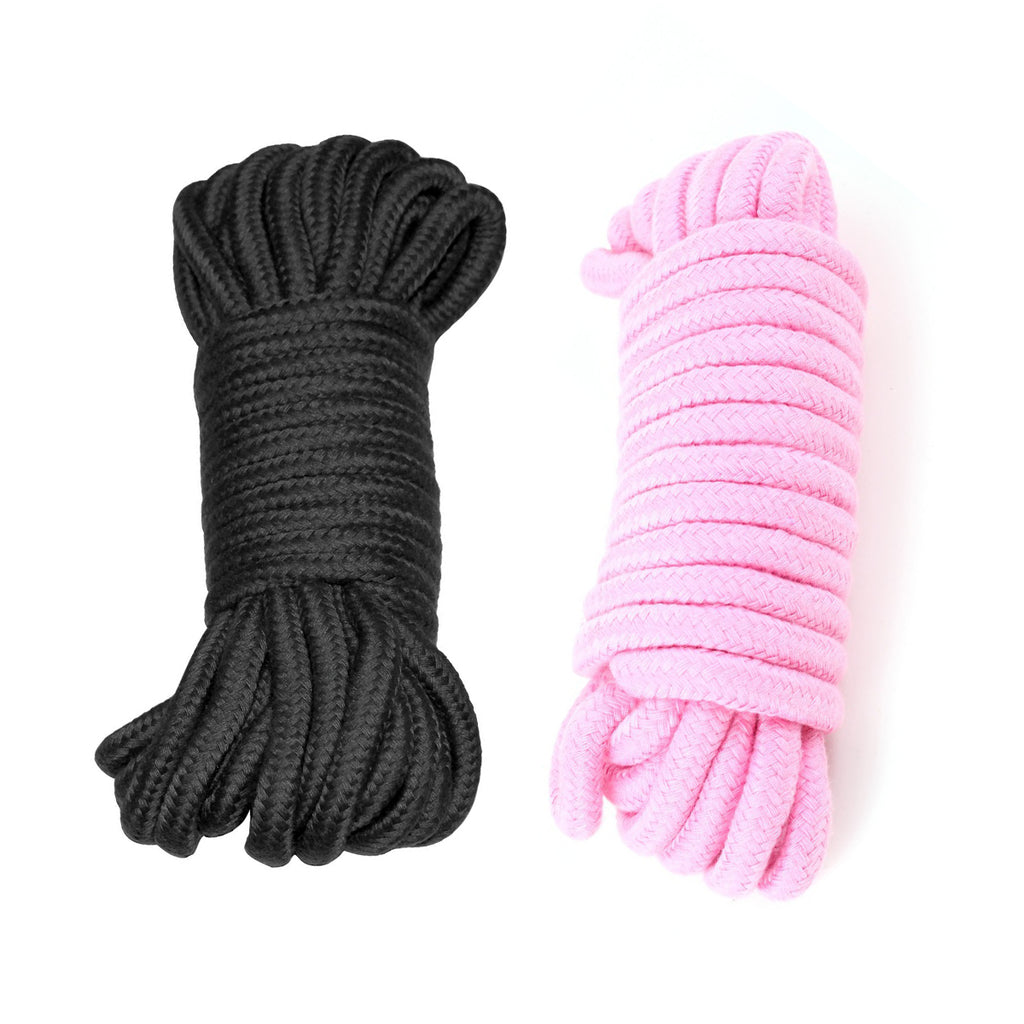 Shibari Soft Bondage Rope 2pk - Black &amp; Pink