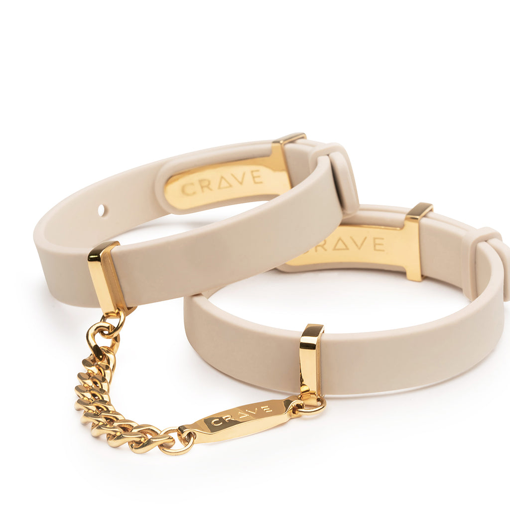 Crave ID Cuffs- Beige/24kt Gold