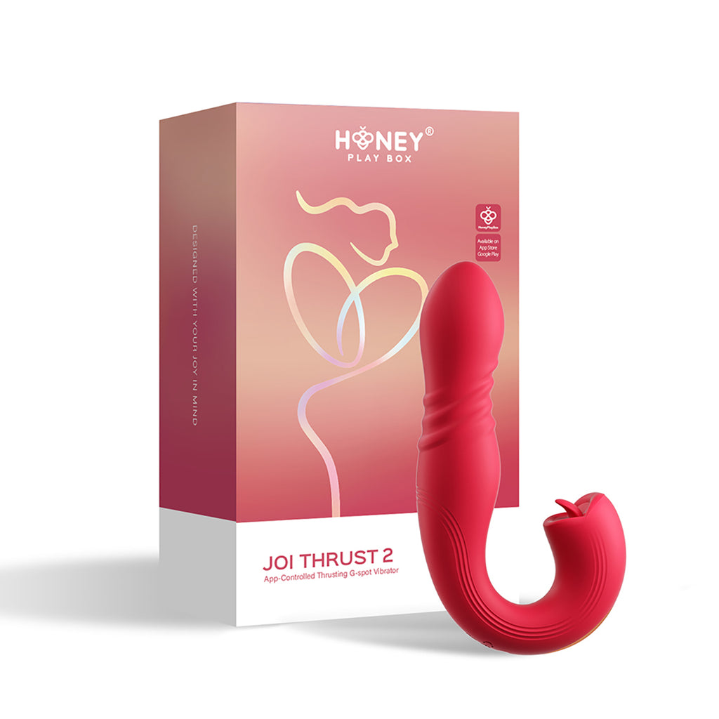 Honey Play Box Joi Thrust 2 App-Controlled Thrusting Vibrator &amp; Clit Licker