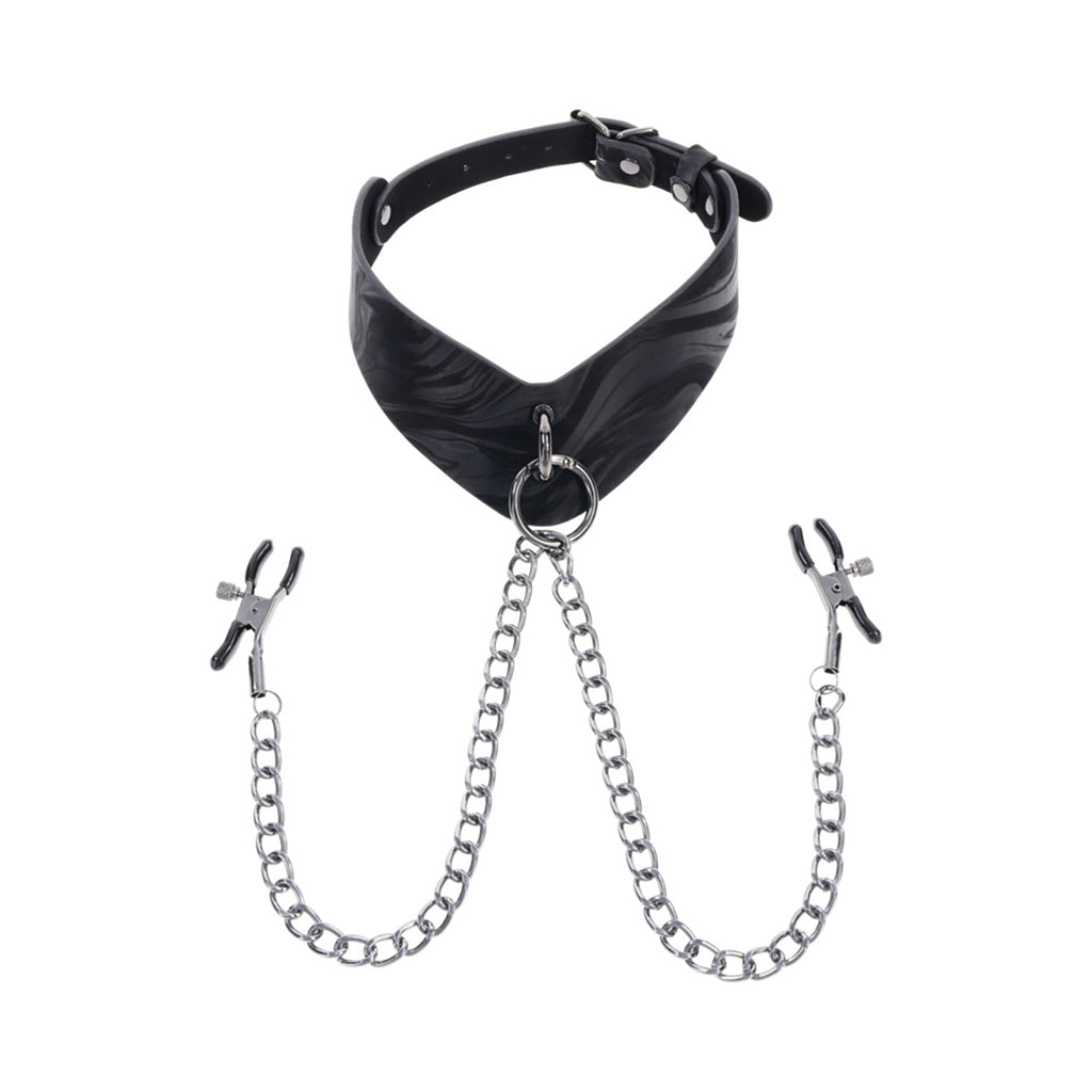 SS Velvet Noir Collar & Removable Clamps