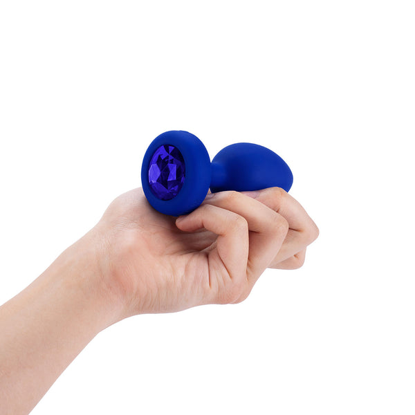 B-Vibe Vibrating Jewel Plug Large/X-Large - Blue Sapphire