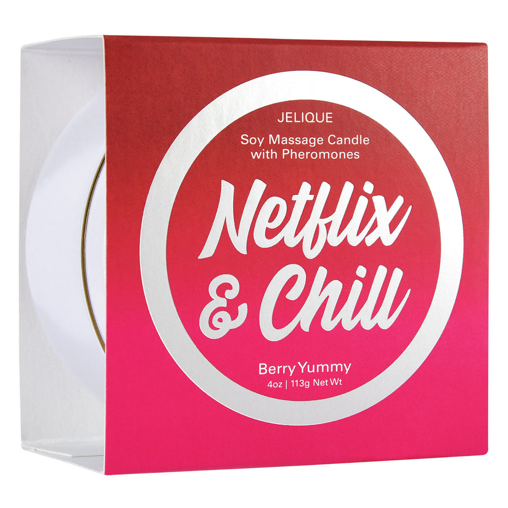 Jelique Pheromone Massage Candle Netflix &amp; Chill Berry Yummy 4oz