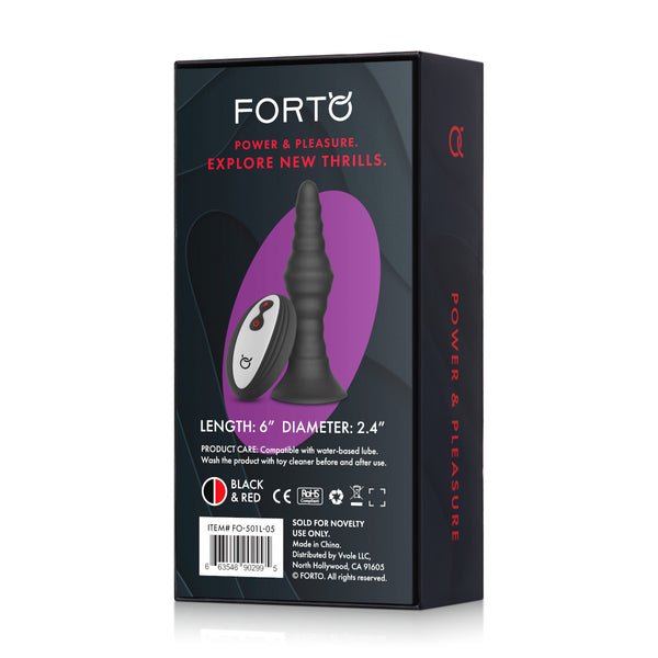 FORTO Vibrating Large Remote Ribbed Plug