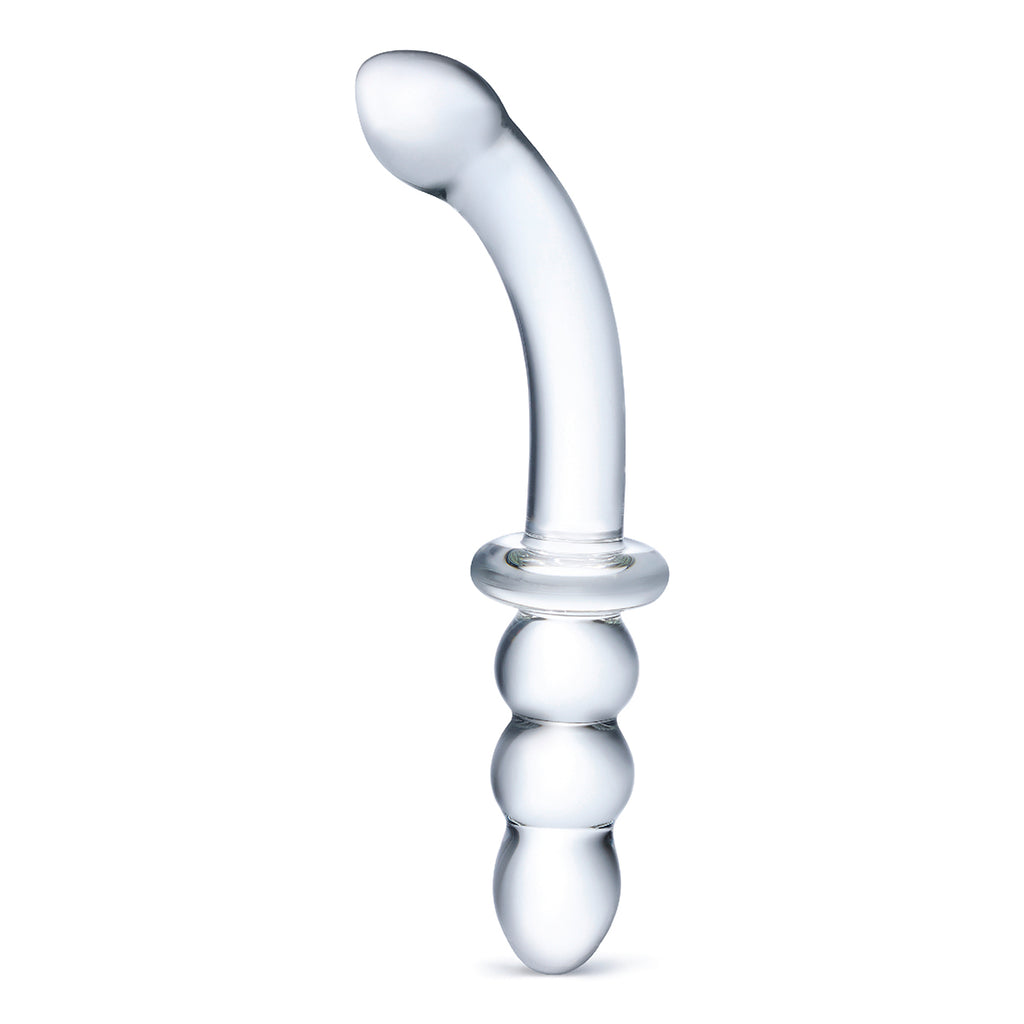 GLAS Ribbed G-Spot Glass Dil 8&quot;