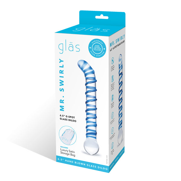 GLAS Mr. Swirly G-Spot Glass Dildo 6.5