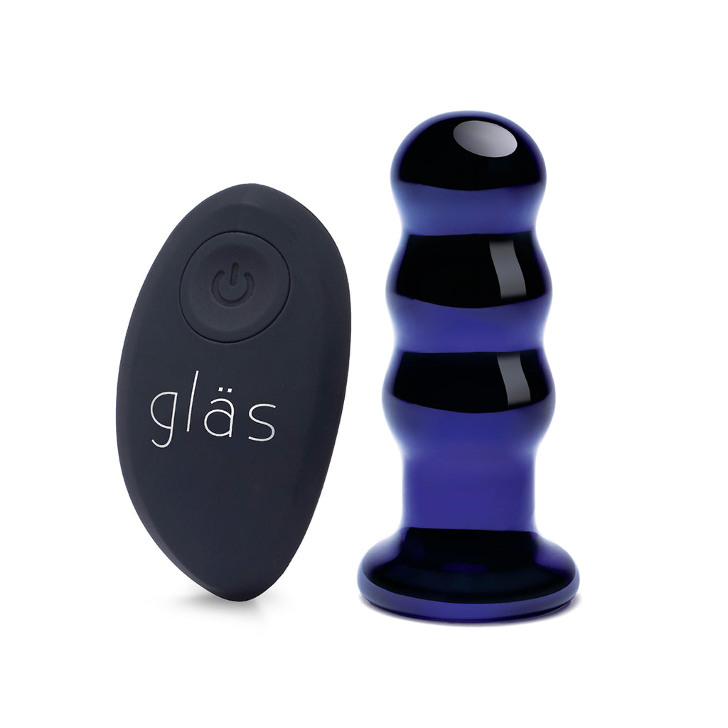 GLAS Rechargeable Ribbed Butt Plug 3.5&quot;